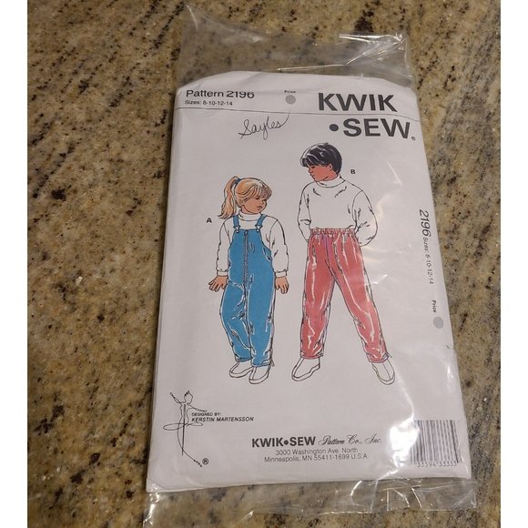 Kwik Sew 2196 Vintage Childs Rain & Ski Pants Bibs Pattern Size 8-10-12-14 - Picture 6 of 6